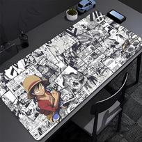 Mousepad ONE PIECE Luffy Computer Desk Mat Keyboard Non-Slip Mouse Pad Laptop Cushion big Non-slip Deskpad PC HD Anime Mousepad 30x60cm gray