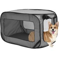 Dog Travel Crate Portable Pop Up Dog Crate with Zipper Mesh Door Foldable Small Dog Seat Kennel for Indoor Outdoor Puppy Cat. black