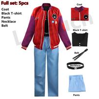 Anime Wonder Egg Priority Rika Kawai Cosplay Costume Full Set With Wig, Casual Jacket Outfit for Halloween Party XXXL&Wonder Egg Priority red