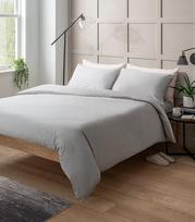 Riposo Premium satino medvilnės patalynės komplektas Light Grey, 200x220 cm, 3 dalių, pilkas