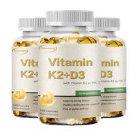 Xemenry Vitamin K2 + D3 Capsules 5000IU with MK-7 Menaquinone 90mcg — Maximum Strength 1-A-Day, Vegetarian & Gluten-Free 120*3
