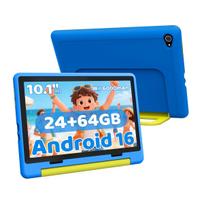 Android 16 Kids Tablet, 10.1 Inch, 24GB RAM+64GB ROM, Protective Case With Stand blue