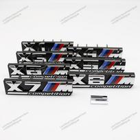 Blizganti Juoda Chromuota Priekinės Grotelių Emblema BMW X1 X2 X3 X4 X5 X6 X7 X8 Competition M Power Premium ABS Automobilio Stiliaus Aksesuarai X7 Competition sidabras