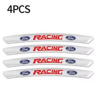 4 vnt. aliuminio automobilio ratlankio stikeriai Ford ST Line Focus Mustang Fiesta Puma Ranger Kuga MK7 ratlankiui Automobilio emblemos Decals Aksesuarai white