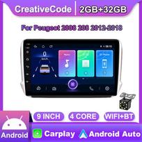 Automobilio radijo GPS navigacinė sistema, skirta Peugeot 2008 208 2012-2018 2 Din Android WiFi Car Multimedia Player Auto Stereo FM radijo galvutė 2+32GB 2+32GB