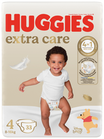 HUGGIES Extra Care 4 Jumbo Pack sauskelnės 8-16 kg, 33 vnt.