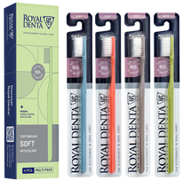 ROYAL DENTA Silver Soft minkštų šerelių dantų šepetėlis, 4 vnt.