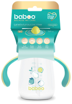 BABOO Lagoon Fiesta — mokomasis puodelis su silikoniniu šiaudeliu (260 ml) vaikams nuo 9 mėnesių