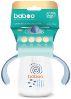 BABOO Blue Haze — puodelis su šiaudeliu vaikams nuo 9+ mėn. (260 ml), 1 vnt.