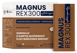 Magnus Rex 300 su ašvaganda 300 — milteliai paketėliuose, 26 vnt.