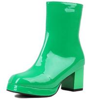 Elegantiški moteriški ankle boots žieminiai batai 2024 m. Su platforma Raudoni Juodi Balti Žali Trumpi batai Mergaičių batai Didelis dydis 48 43 žalia