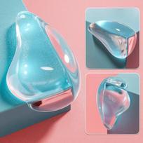 Vaikiškas skaidrus silikoninis stalo kampų apsaugas - Apsauga nuo susidūrimo, stiklo ir kėdės saugos dangtelis Water Drop - 3 Pack blue