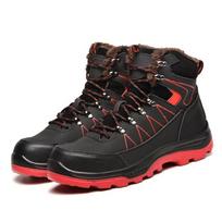 Labor Insurance Shoes Steel Baotou Anti-smash and Stab-proof Men's Warm High-top Safety Protective Cotton Shoes 47 black