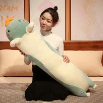 Cartoon Animal Dinosaur Cat Rabbit Husky Bread Plush Toys Stuffed Soft Long Sleep Pillow Doll Cushion Gift 85cm beige