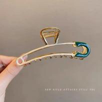 Elegant Tulip & Lily Hair Clip - Large Fairy Claw for Stylish Back-of-Head Design gray