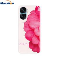 For Honor 90 Lite dėklas For Huawei Honor90 Lite dangtelis 6.7  minkšto silikono kaukolės gėlės skaidrus galinis dangtelis Honor 90 Lite 5G Fundas For Honor 90 Lite pink
