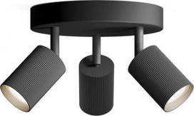 Ceiling/Wall spot Wyatt, mounting plate, black, 3×GU10, 3×50W, IP20 929004780001 | 8721103143471