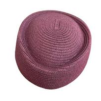 Beret Hat UV Protection Summer Straw Hat Woven Outdoor Visor Hat Lightweight Summer Beach Hat Headwear vyno raudonos spalvos