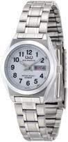 Analog Solar Watch with Date and Day Metal White [Citizen Q&Q] Water-Resistant Display, Band, H011-204, Women's, balta