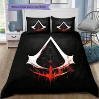 Auksinio Trikampio AC Simbolis Patalynės Antklodės Užvalkalų Rinkinys Minkštas Mikropluošto Audinys Assassin's Creed Serija Keli Raštai Patalynė Vaizdo Žaidimų Gerbėjams 135x200cm white
