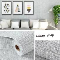 Lininiai tapetai Lipnūs Vandeniui atsparūs Atsparūs drėgmei ir pelėsiui 3D sienų lipdukai Namų svetainės sienų dekoravimas 50cmx280cm gray