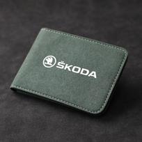 PU Odos Automobilio Vairuotojo Pažymėjimo Piniginė Kortelių Laikiklis Skoda VRS Octavia Kamiq Kodiaq Karoq RS Superb Fabia Rapid Favorit bzsd98 žalia