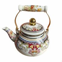 Enamel Teapot Large Capacity Vintage Stovetop Fast Heating Kitchenware beige