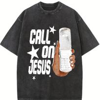 Call On Jesus Flip Phone Religious Vintage Washed Unisex T-Shirt M įvairiaspalvis