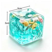 Ocean Sensory Taba Squishy Stress Balls Cube Slow Rise Fidget Toy Squeeze Relax for Kids Adults Gift blue