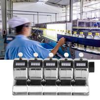 Mechanical Counter Metal Manual Clicker 4‑Digit 5 Units Stainless Steel Tally Hardware Tools gray