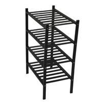 Bamboo Shoe Rack  able Shoe Shelf Storage   for Closet Entryway Hallway Bathroom Living Room black