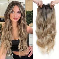 Ombre Synthetic Hair Toppers Long Wavy Curly Top Closures Hairpiece  Increase Hair Volume 5# white