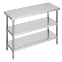 VEVOR nerūdijančio plieno maisto ruošimo stalas komercinės virtuvės darbo stalas 45,7x121,9 cm 45.7 x 121.9 x 86.4 cm