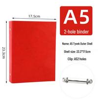 A5 Tyvek Textured Loose-Leaf Notebook Cover, 3-Hole, 2-Hole, 6-Hole Binder. red