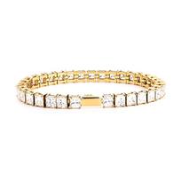 White Zircon Tennis Bracelet - 316L Stainless Steel, Light Luxury, High-End Full Diamond Design 18 cm