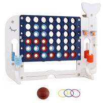 4 viename milžiniškas Connect Four žaidimas 140x47x108 cm mėlyna/pilka/tamsiai mėlyna/rožinė
