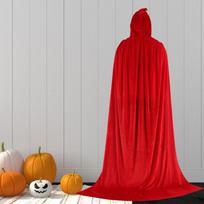 ed Cloak Full Length Fancy Dress Cape for Grim Reaper Party Cos Costumes Adults 150cm raudona