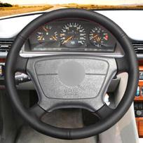 Rankomis siūta neslystanti automobilio vairo apdangalas, skirtas Mercedes Benz E320 W201 W202 W210 W124 W140 C140 1992-2000 m. „Pasidaryk pats“ automobilio interjeras leather style3