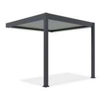 Pavėsinė Pergola Elegance Wall Automatic 3x3 su LED, tamsiai pilka/šviesiai pilka