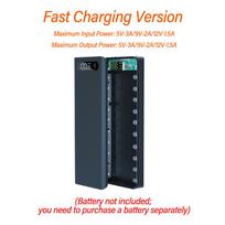 10 Cell 18650 Detachable DIY Power Bank Kit Battery Case LED Power Display Mobile Power Supply Kit QC Fast Charging no Battery geltona