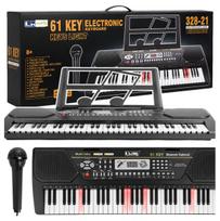 Vaikiškas pianinas, 61 klavišas, mikrofonas, apšviečiami klavišai