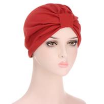 Moterų musulmonų tamprus turbanas Hat Chemo Cap plaukų slinkimas galvos Scarf Wrap M raudona