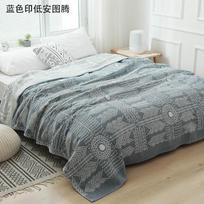 HOLAROOM Cotton Gauze Towel Muslin Blanket Throw Plaid Print Blankets Adults on The/Bed/Sofa/Plane/Travel Bedspread Coverings 200x230cm(79x90inch)