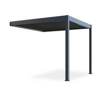 Pavėsinė Pergola Elegance Wall Automatic 3x3 su LED, tamsiai pilka