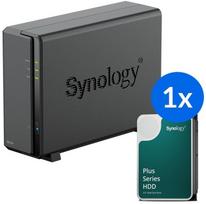 Serwer plików Synology 1-zatokowy serwer NAS w zestawie z dyskiem o łącznej pojemności 8TB Tower | DS124-8T-20-1 | 5907772509494