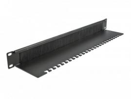 Organizer Delock DeLOCK 19? Cable Management Brush Strip with Cable Support Plate 1U black, Brush panel, Black, Metal, 1U, China, 483 mm | 66484 | 4043619664849