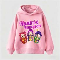 Movie New Kids K-Pop Demon Hunters Hooded Tops Toddler Girl Clothes KPop Demon Hunters Hoodie Girls Fashion Sweatshirt 160 pink