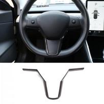 Steering Wheel Mouldings For Tesla Model 3 Y Carbon Cover Trims Accessorie 17-21 gray