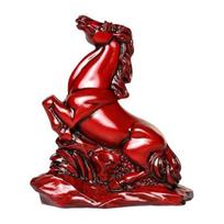 Feng Shui Horse Statue 2026 Year of The Horse Wooden Figurine for Prosperity Success Positive Energy Office Desk Decor Wealth Luck Zodiac Ornament red