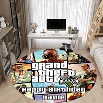 1pc GTA Office Round Area Rug, Indoor Mat Suitable For Office, Under Office Chairs Bedroom Living Room Home Decor165 100cm by 100cm gray